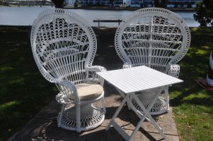 White Peacock Set Peacock Chair